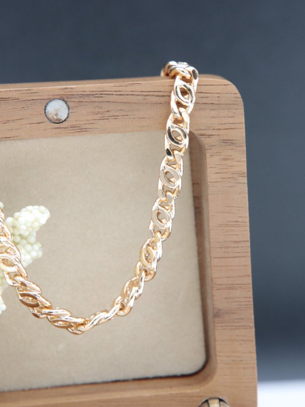 Rose Gold Figaro Chain Necklace – 19.7"" Gold Plated Unisex Jewelry, XPNL0001 - Picture 11 of 11